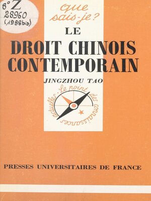 cover image of Le droit chinois contemporain